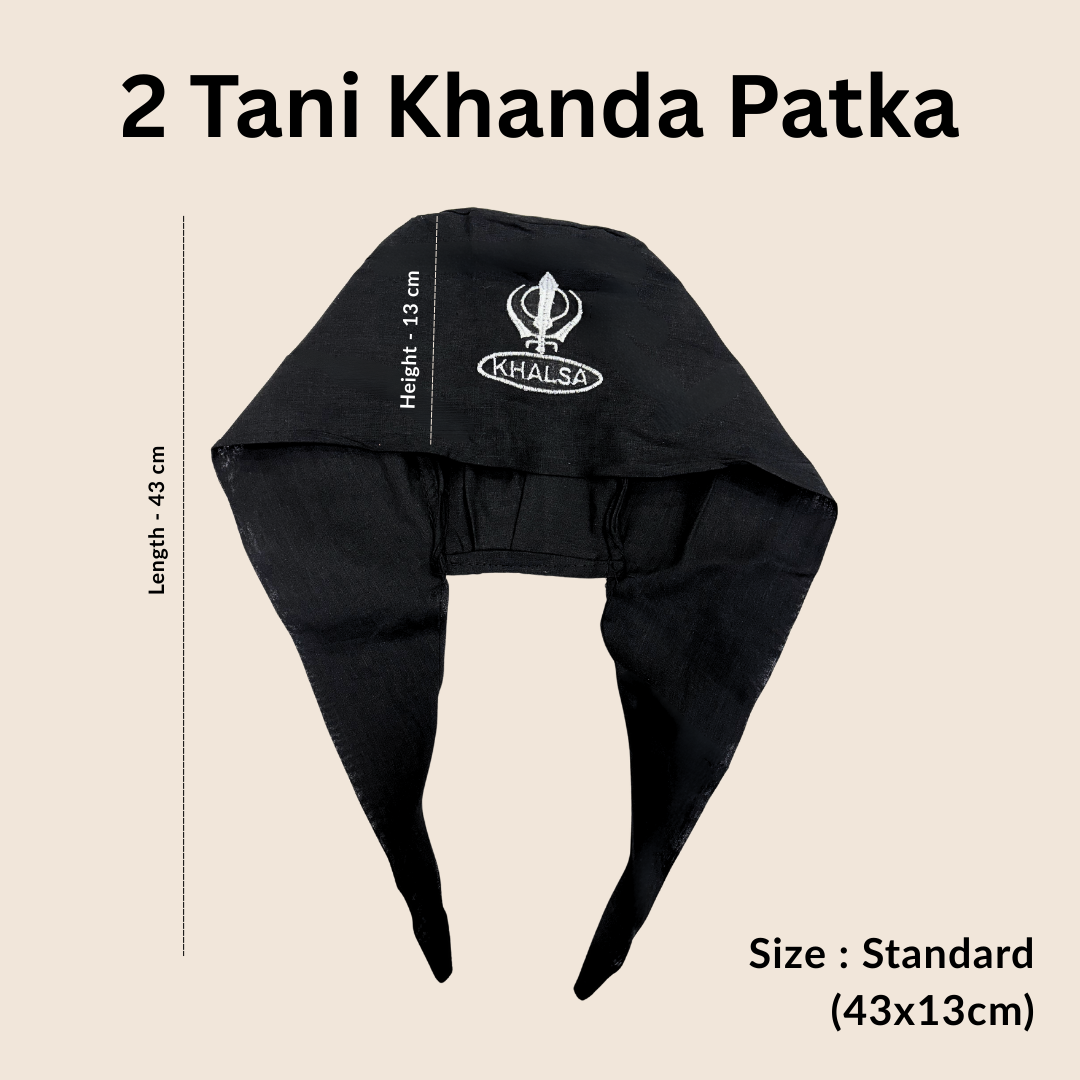 Sikh 2 tani cotton patka Khanda design