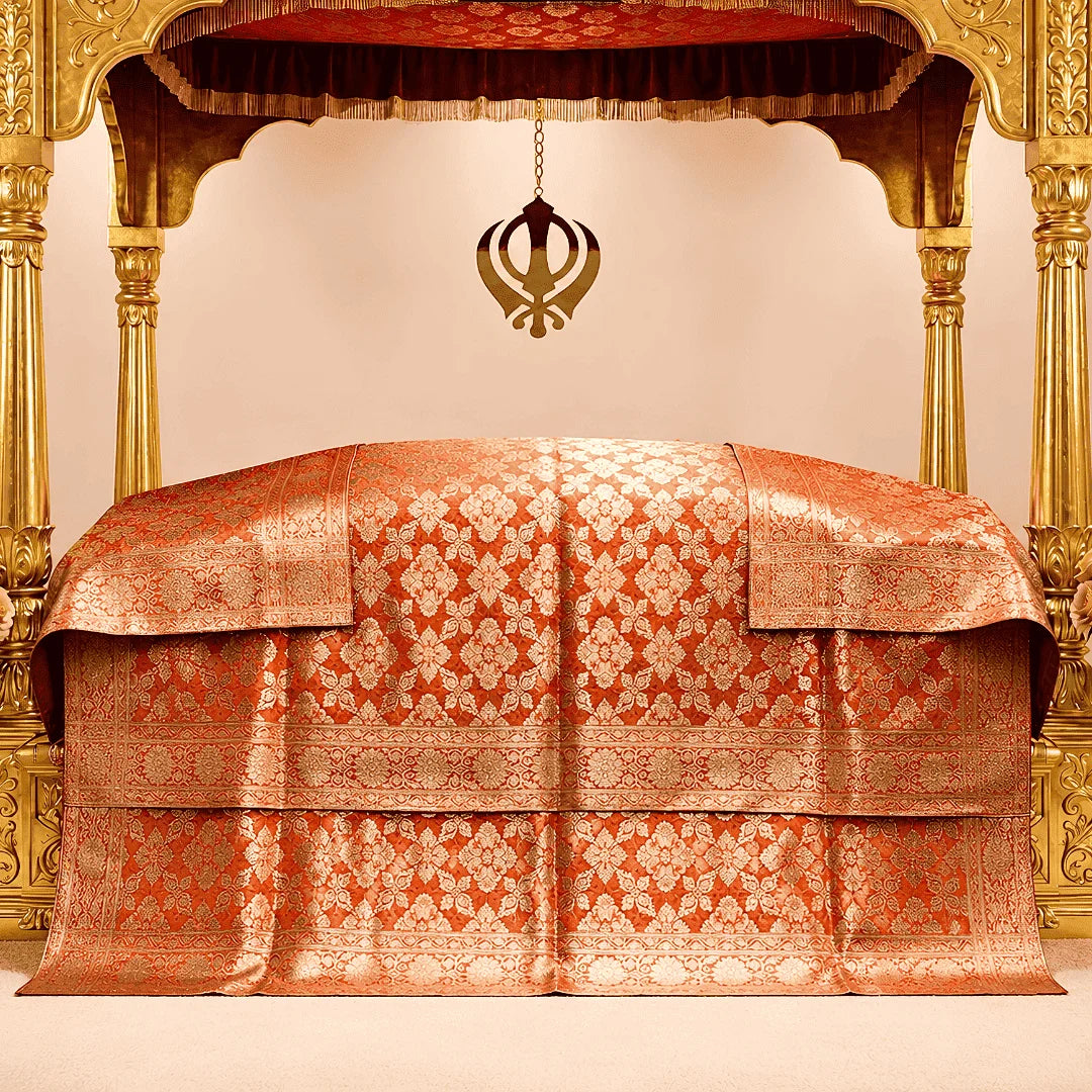 Tej Noor Pure Banarasi Silk Rumala Sahib Double Set for Guru Granth Sahib Ji.