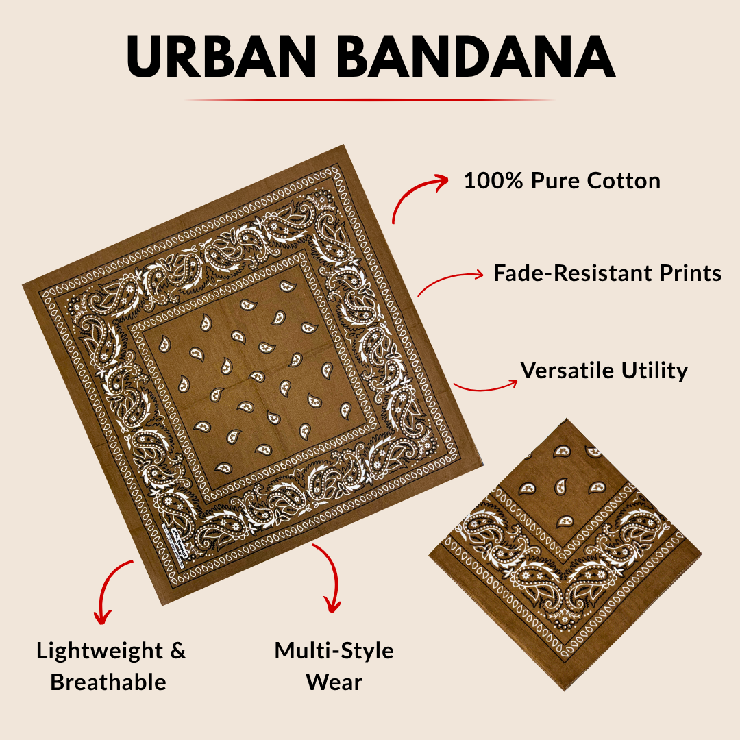 brown paisley bandana