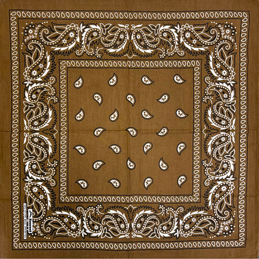 brown paisley bandana fancy headwrap brown