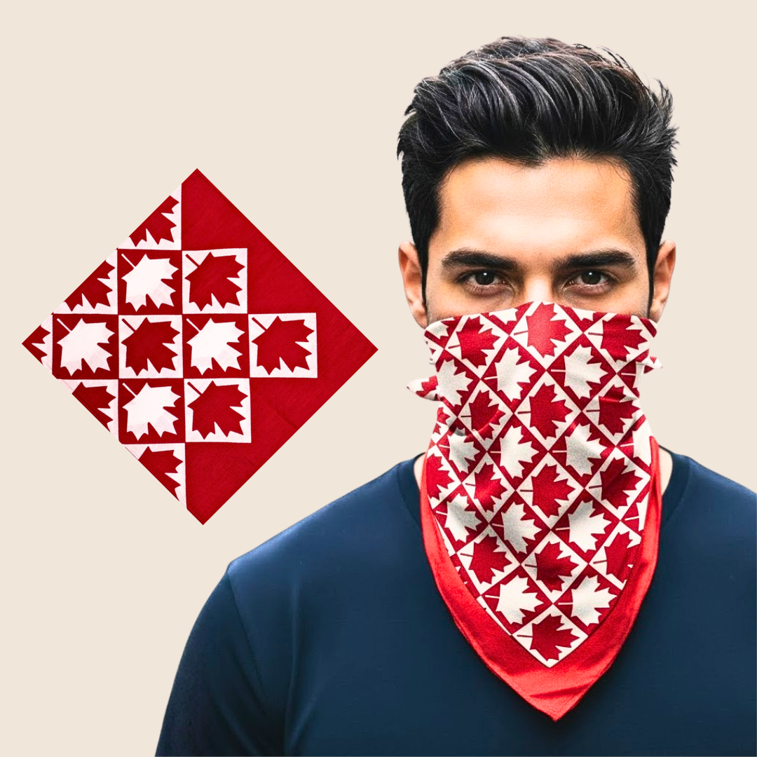maple red canada flag bandana headwrap