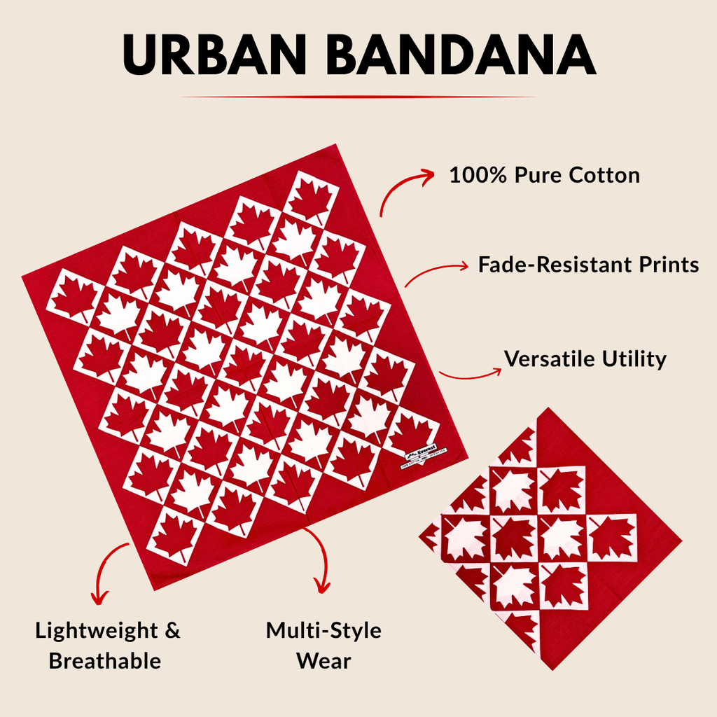headwrap canada flag maple red bandana