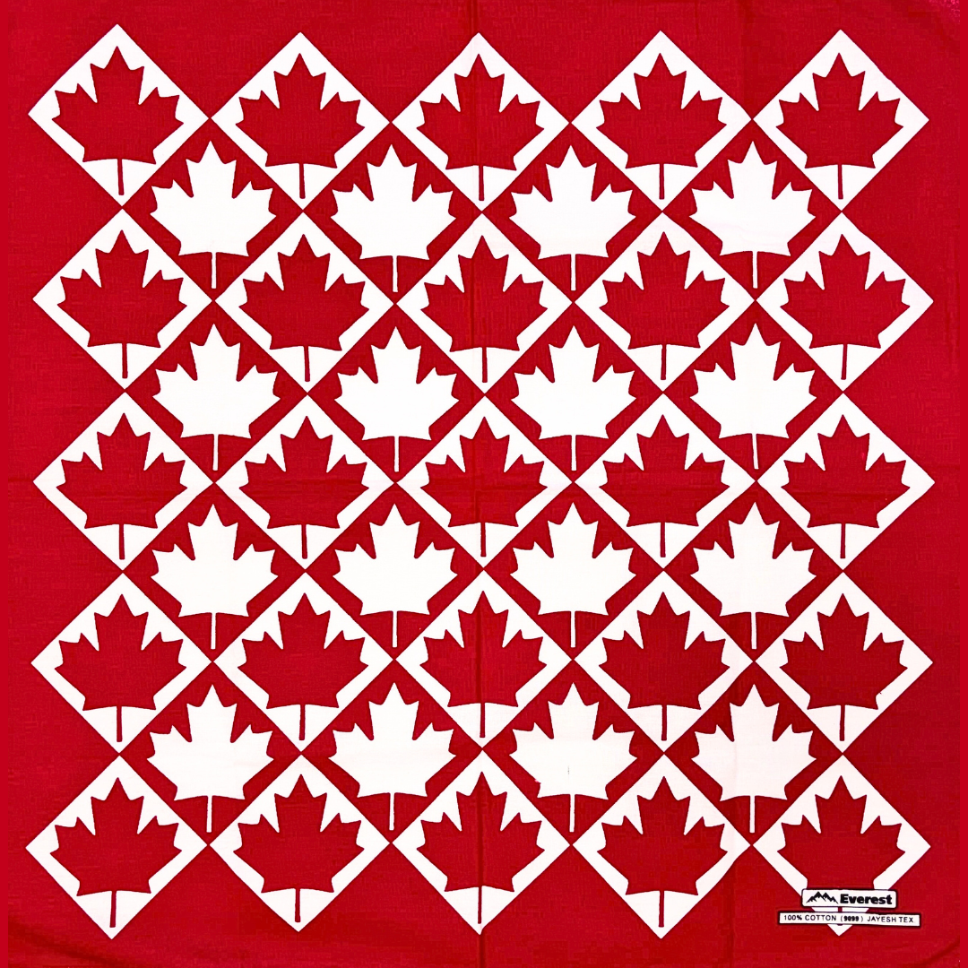 canada flag square bandana red color 