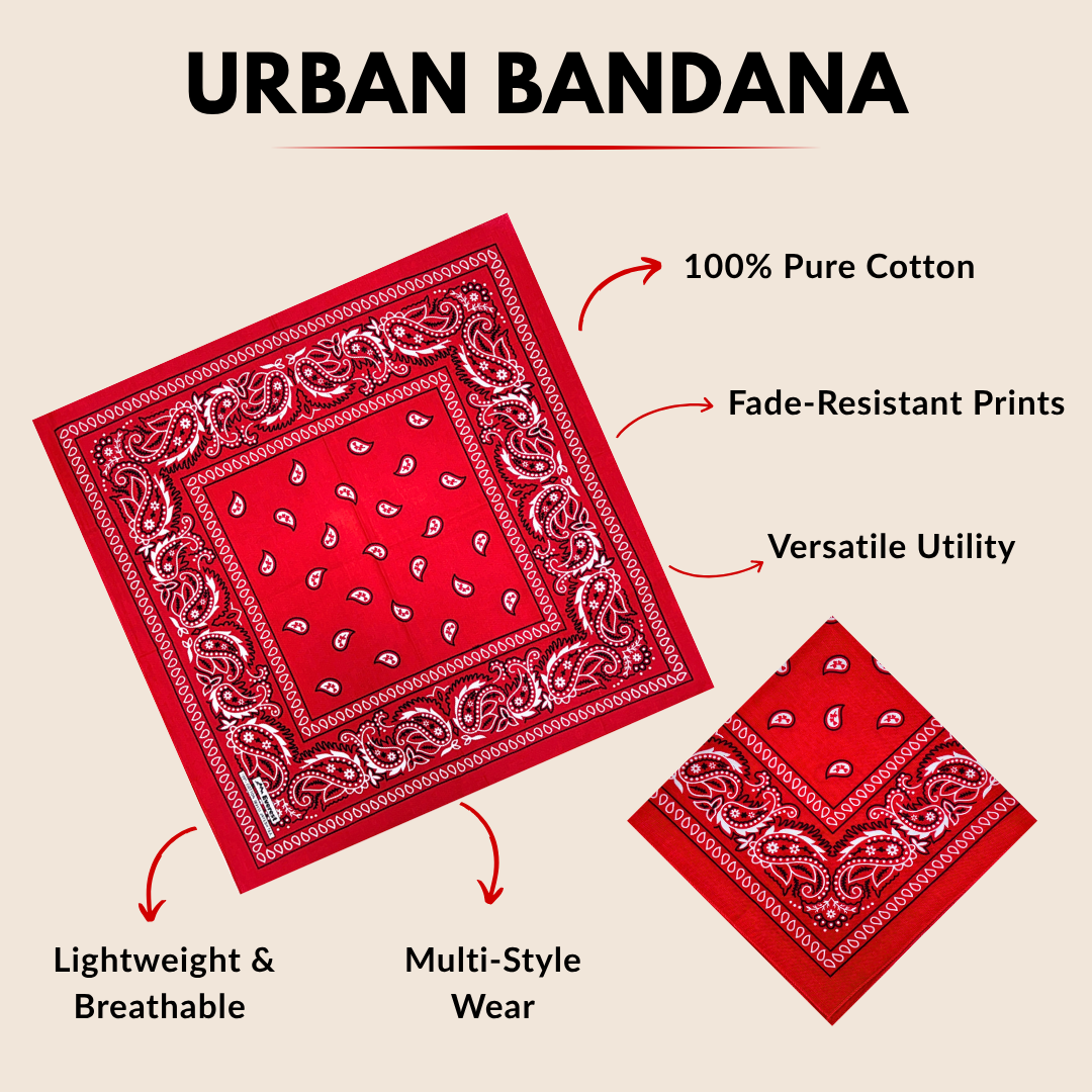 red paisley bandana cotton