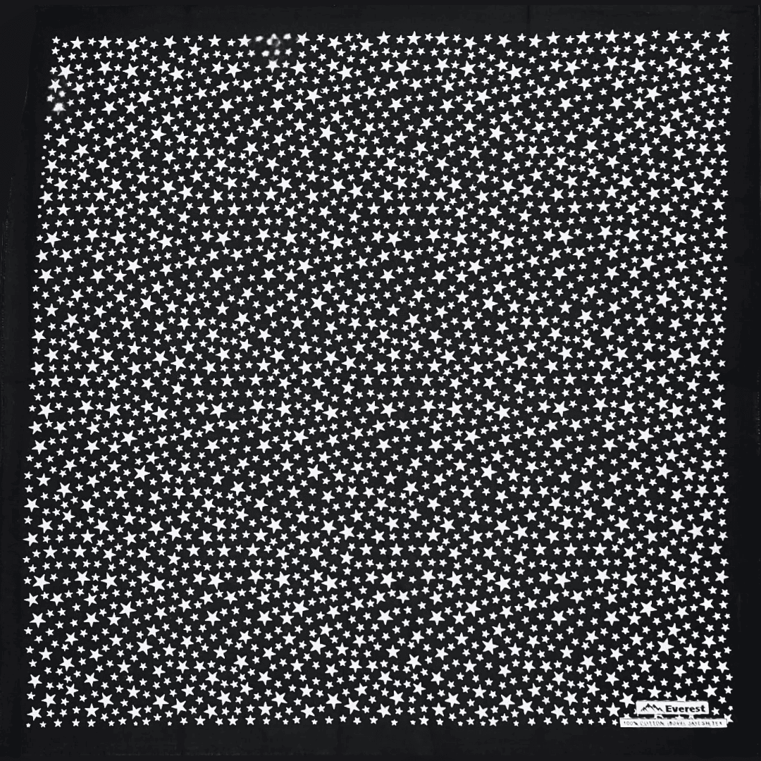 Black bandana with white star pattern