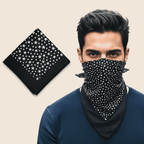 square bandana cosmic night white star print