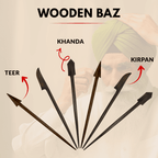 Premium Wooden Baz/Salai (Pack of 6) - Set 1