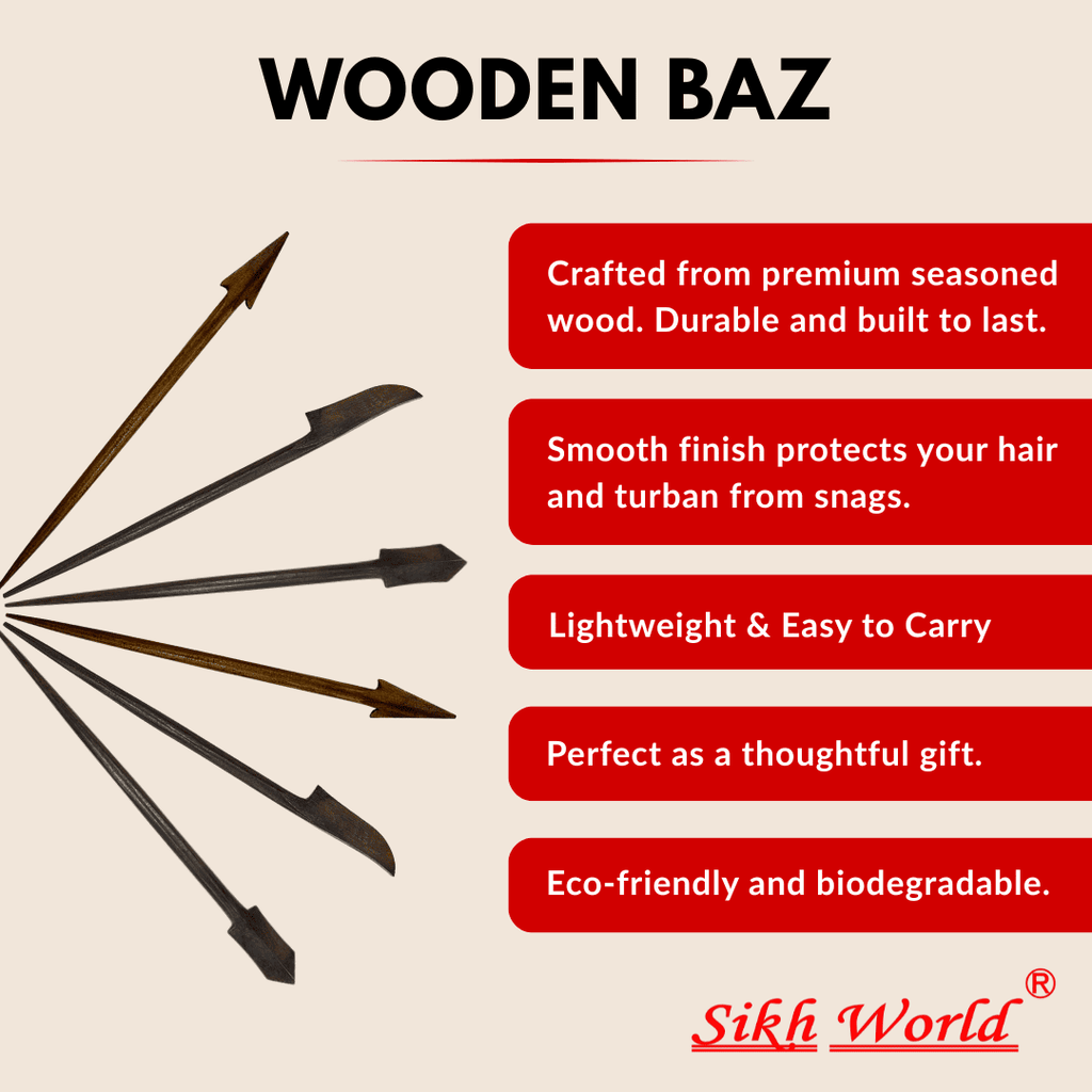 Premium Wooden Baz/Salai (Pack of 6)