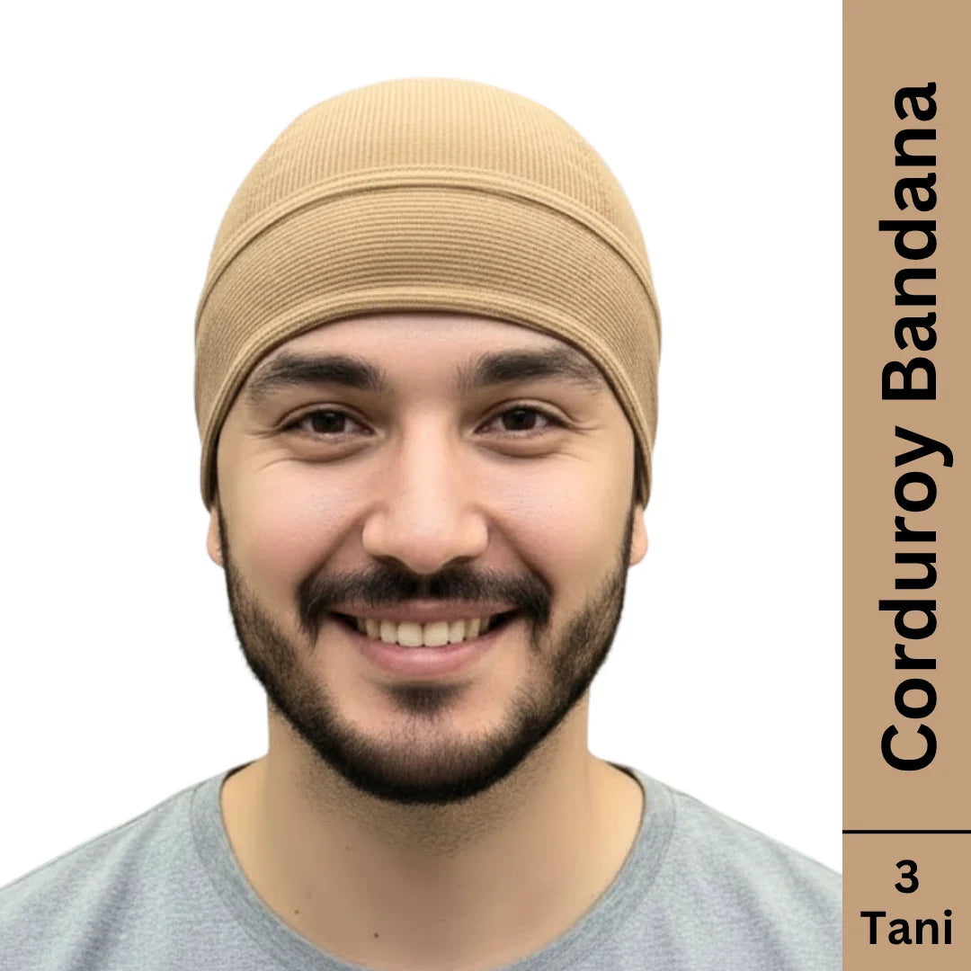 aerkott 3 tani corduroy bandana for men beige
