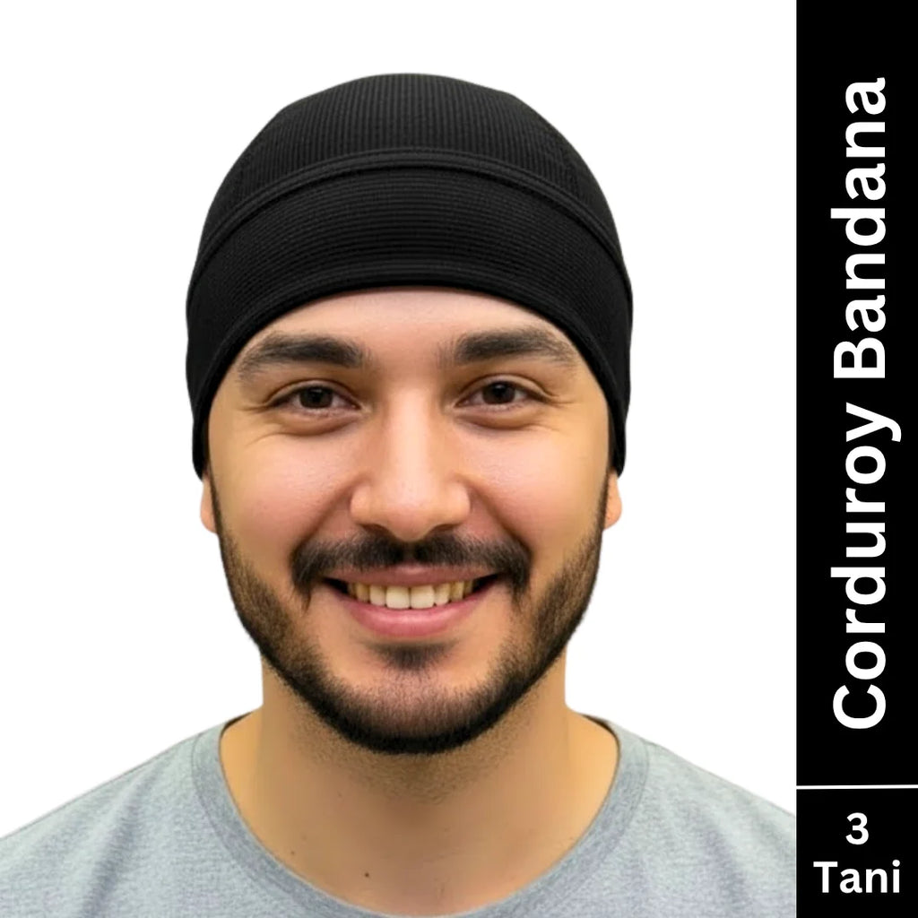 aerkott 3 tani corduroy bandana for men black