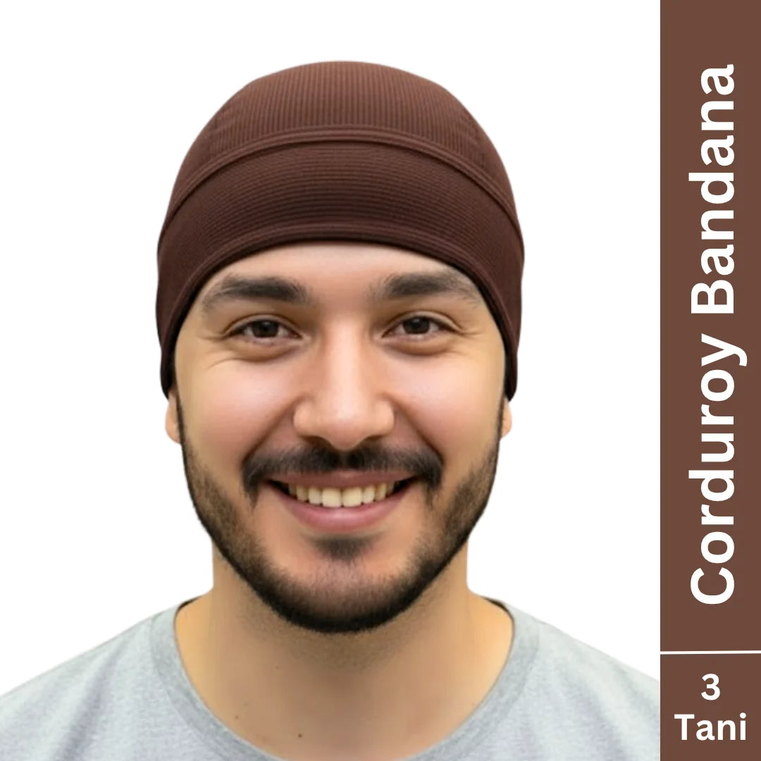 aerkott 3 tani corduroy bandana for men dark brown