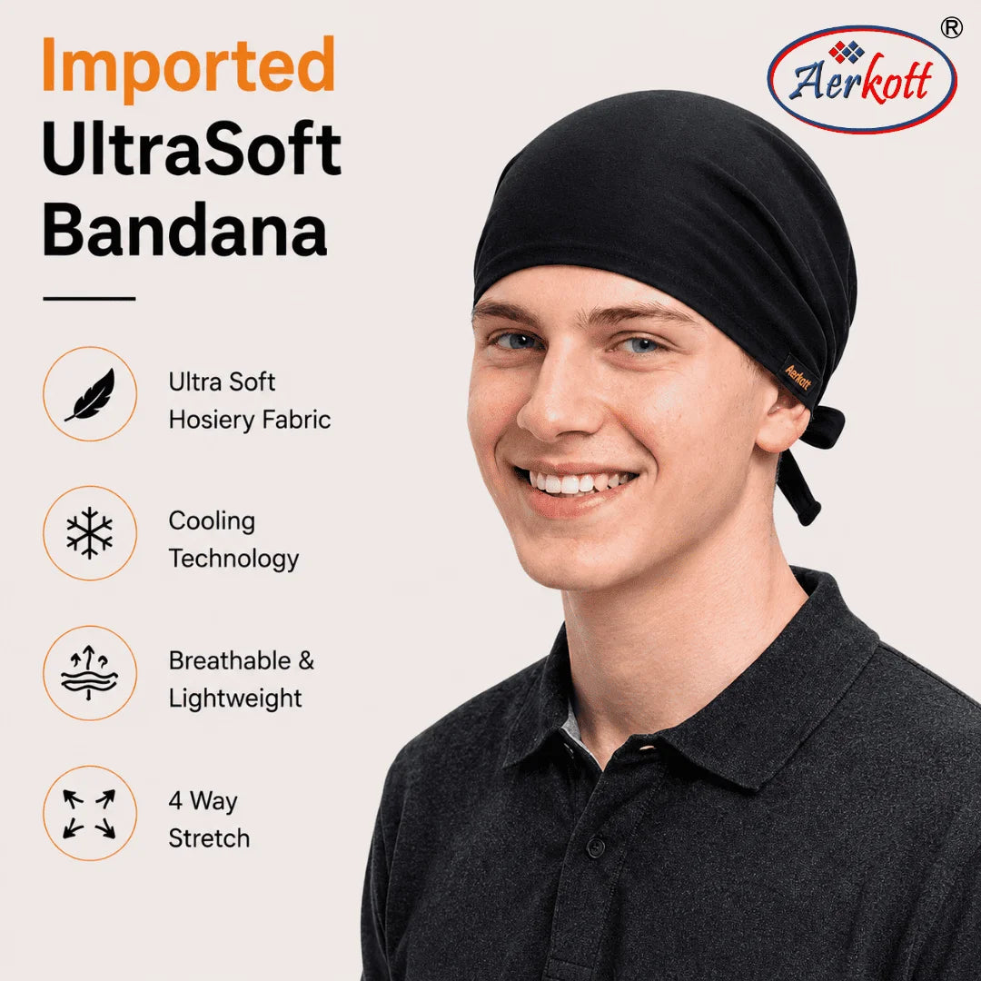 cooling material and soft stretchable bandana for daily wear 