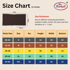 Aerkott size chart for sikh cotton kacchera measurements in inches