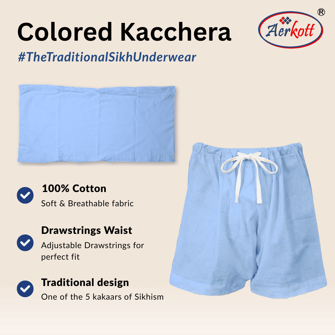 sky blue colored kachera - sikh traditional cotton underwear buy online