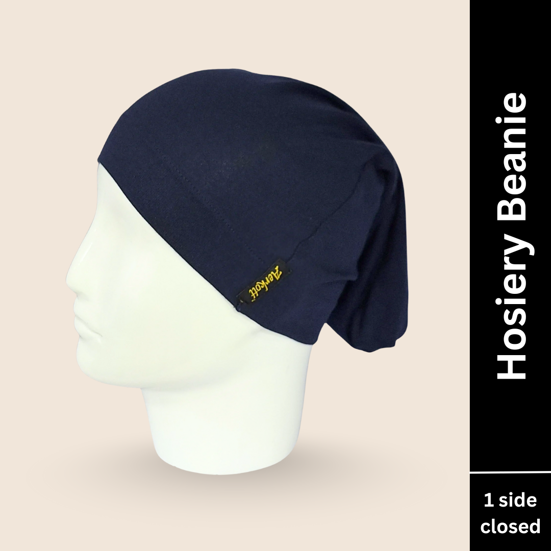 hosiery cotton beanie navy blue