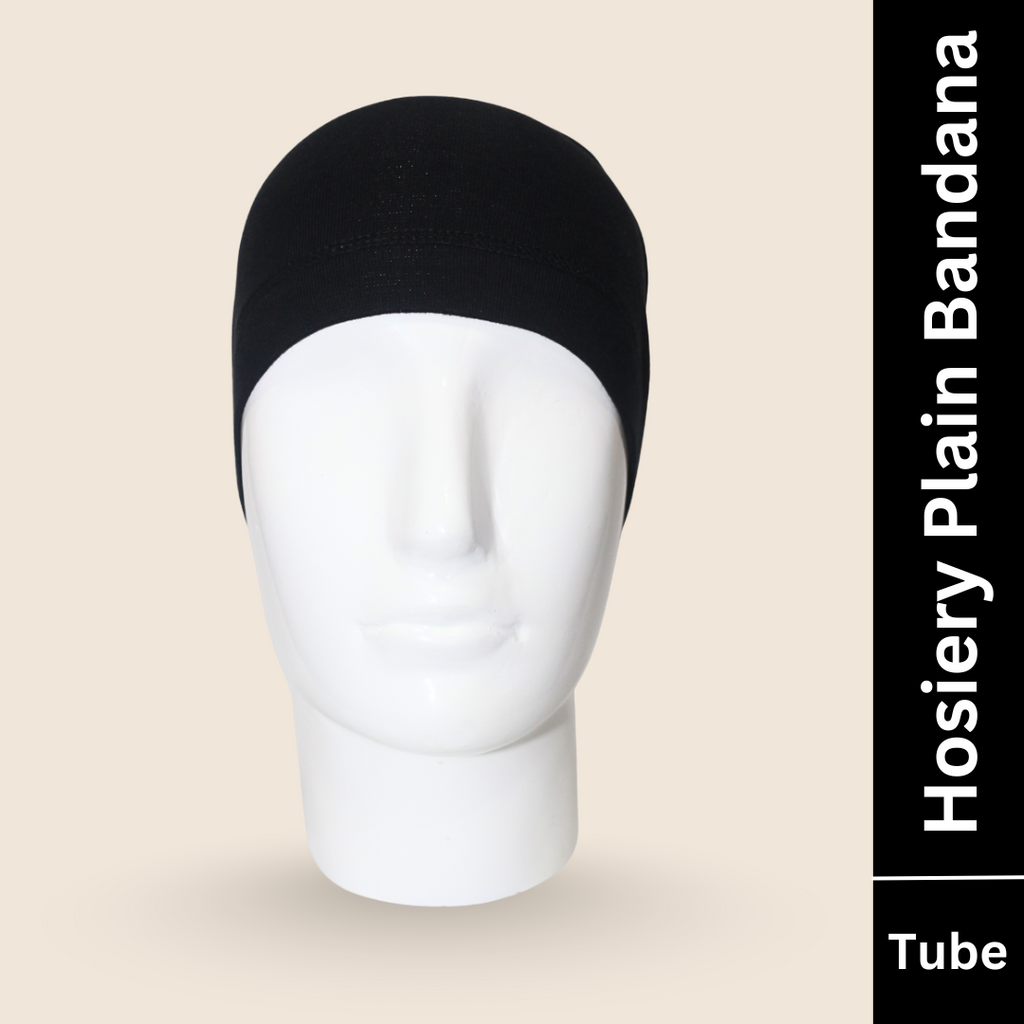 hosiery plain tube bandana black