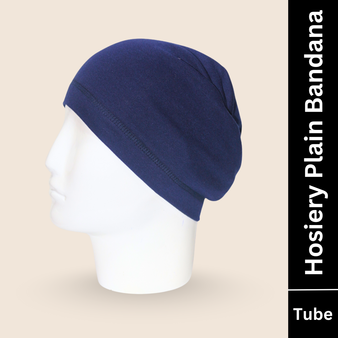 hosiery tube plain bandana navy blue