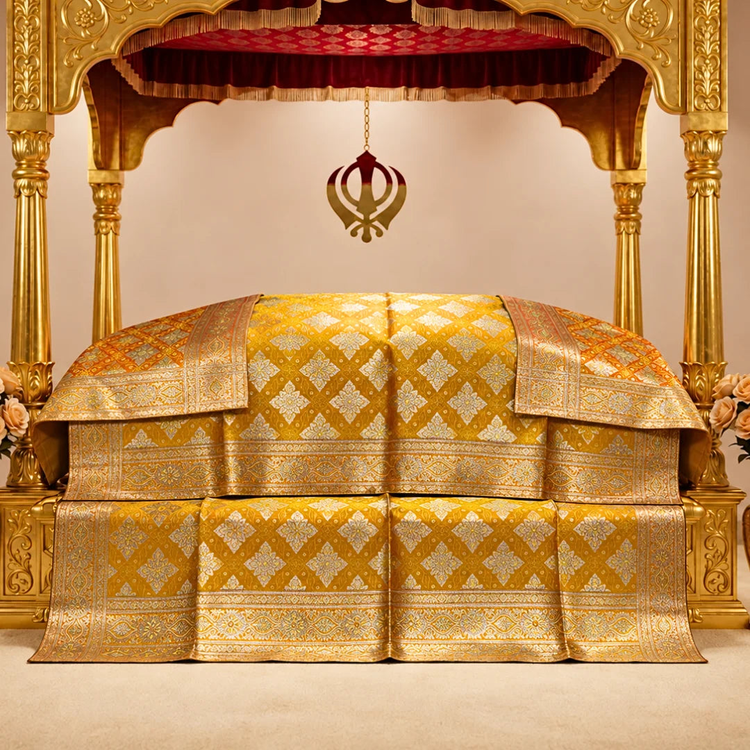 Kesar Noor dual-tone pure Banarasi silk Rumala Sahib double set