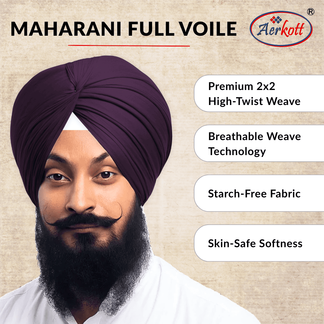 maharani full voile wine turban