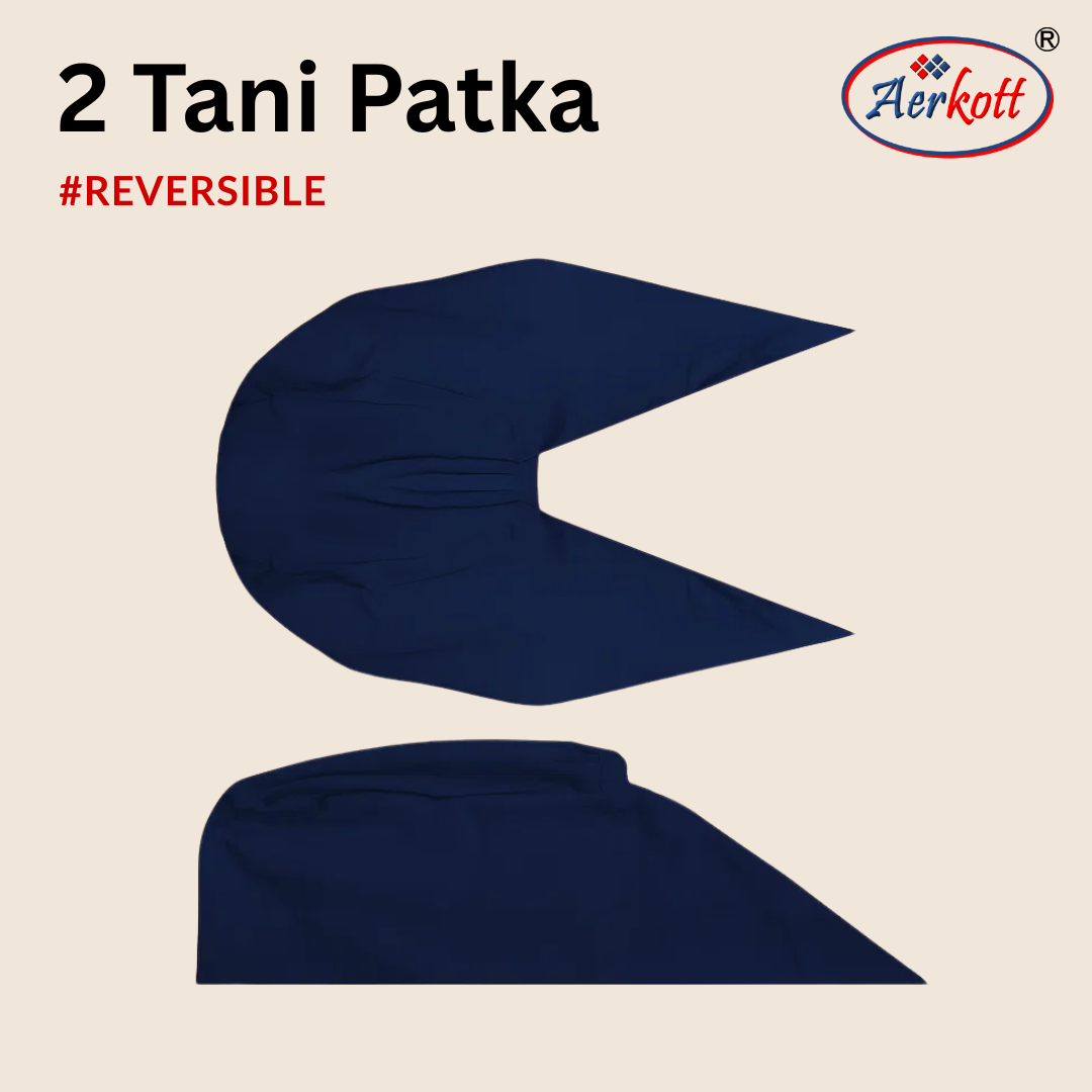 navy blue 2 tani dastar/patka