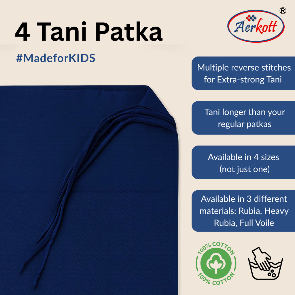 4 tani navy blue dastar for kids