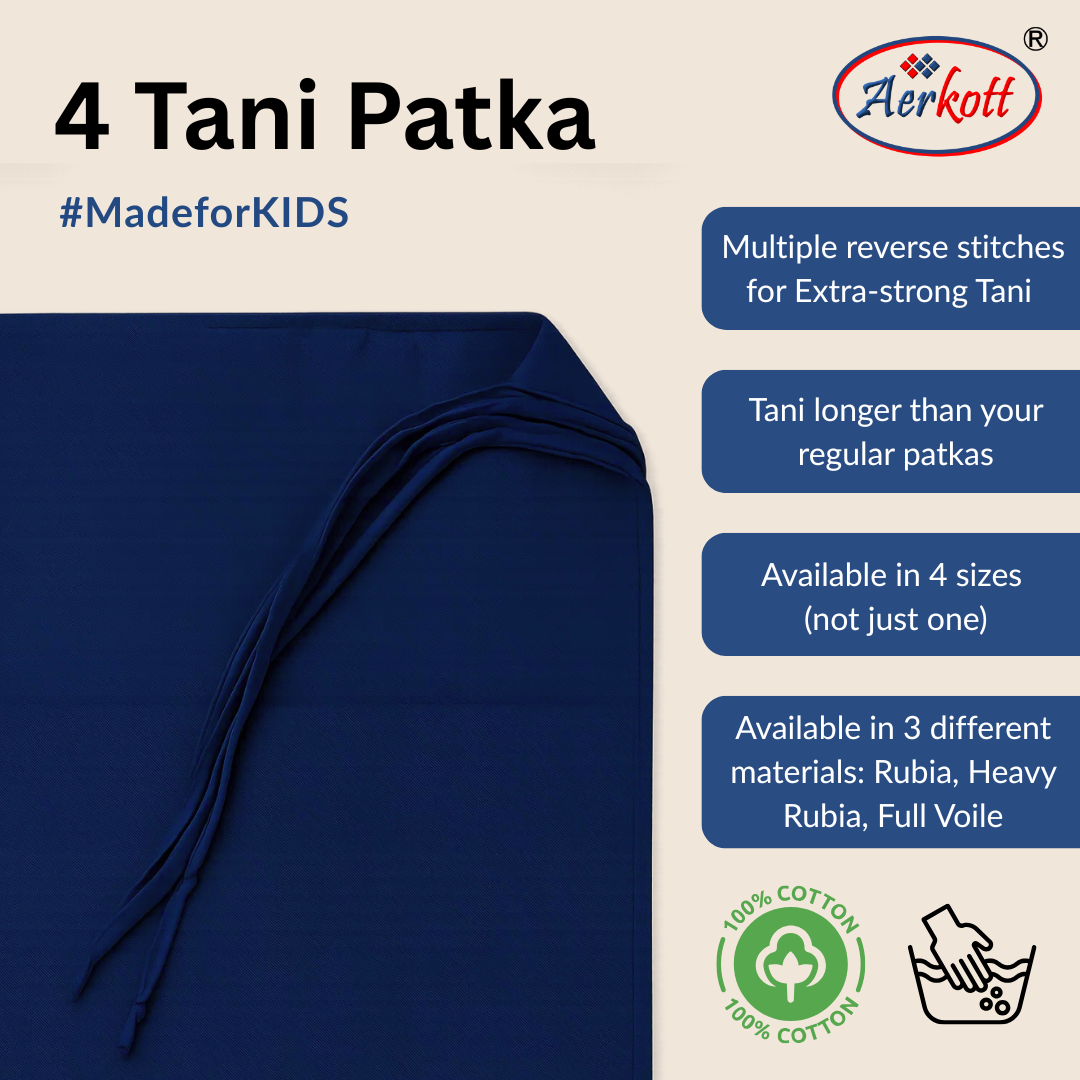 4 tani navy blue dastar for kids