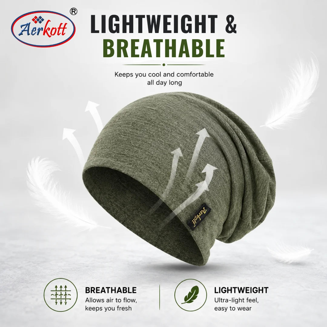 plain hosiery beanie lightweight and for all seasons