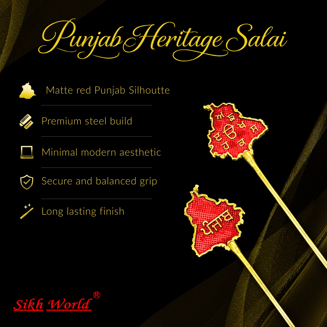 punjab heritage salai baz red features on black background perfect gifting option for sikh men budget friendly gift option for sikh men