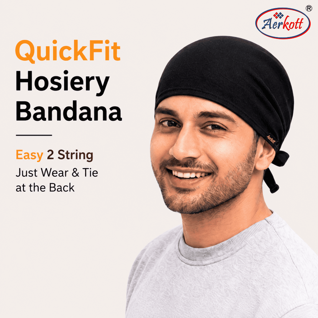 quickfit hosiery bandana with 2 strings 