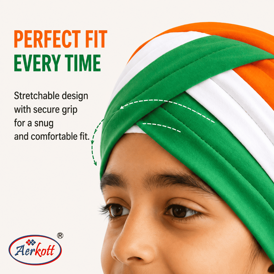 ready to wear indian tricolor turban for kids and adults for independence and republic day