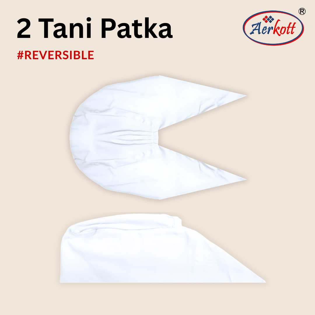 white 2 tani patka/dastar